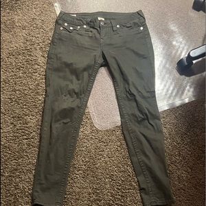 OLIVE GREEN TRUE RELIGION JEANS